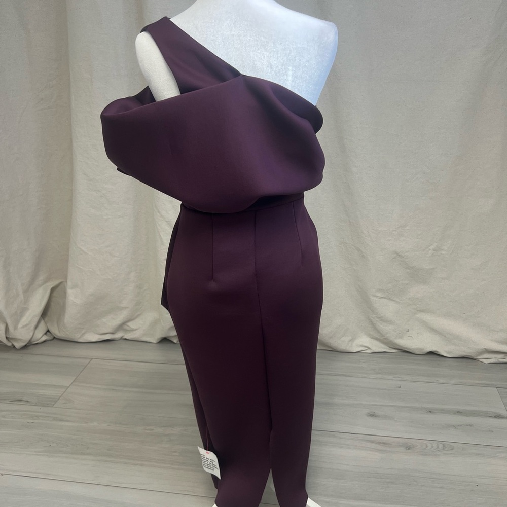 ASOS Design One-Shoulder Twist Midi Purple Dress Bodycon Formal Wedding Sz 6 NWT - Picture 4 of 7